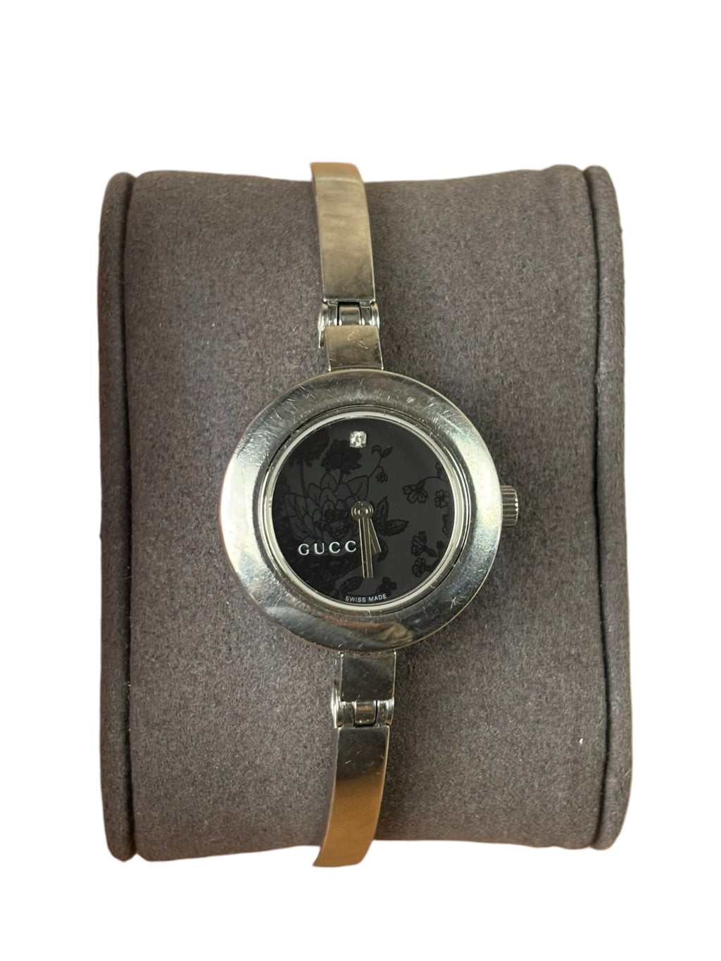 Gucci 105 Black Floral Round Dial
