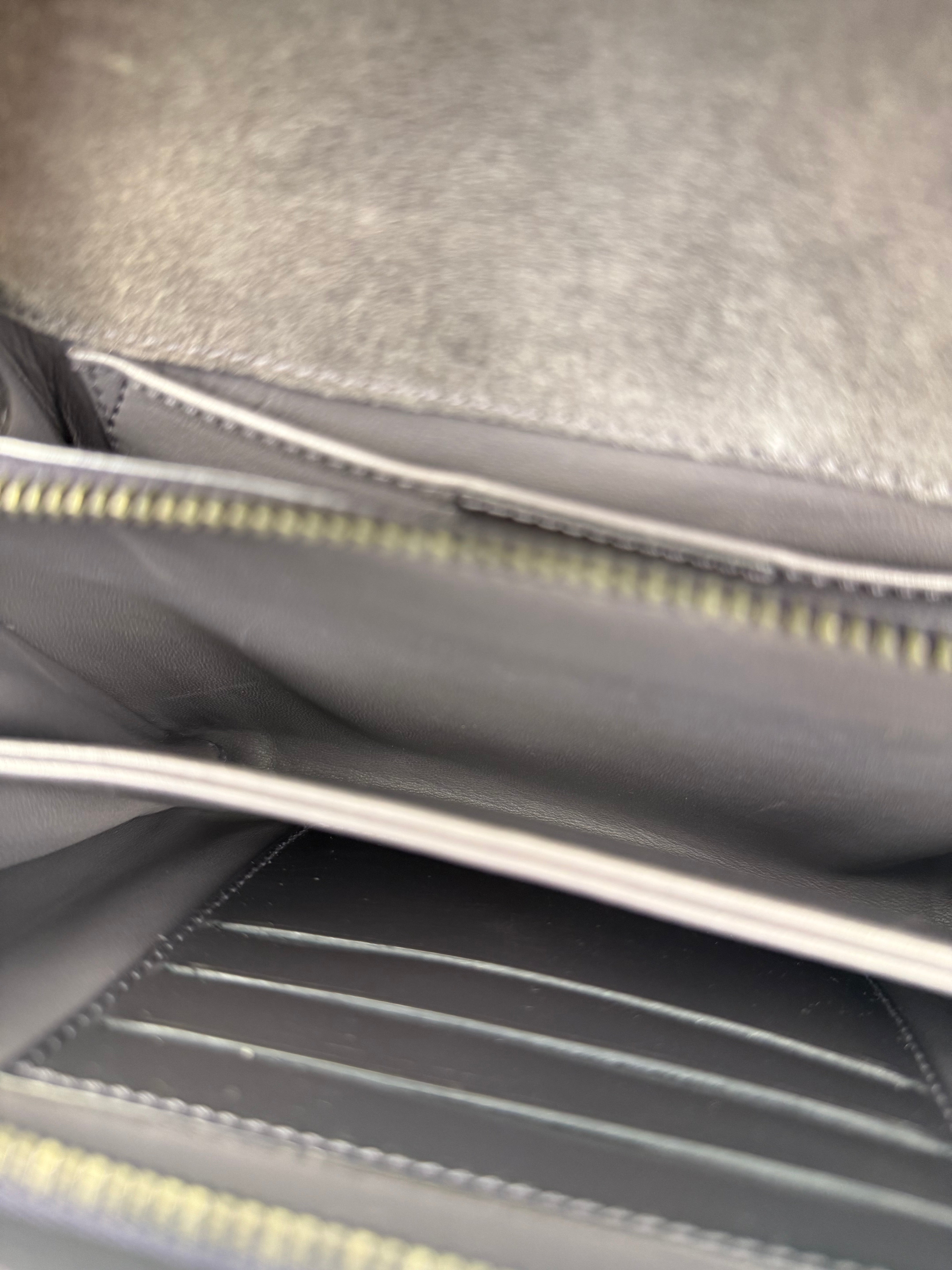 Gucci Grey Patent Leather Flap Mini Shoulder Bag