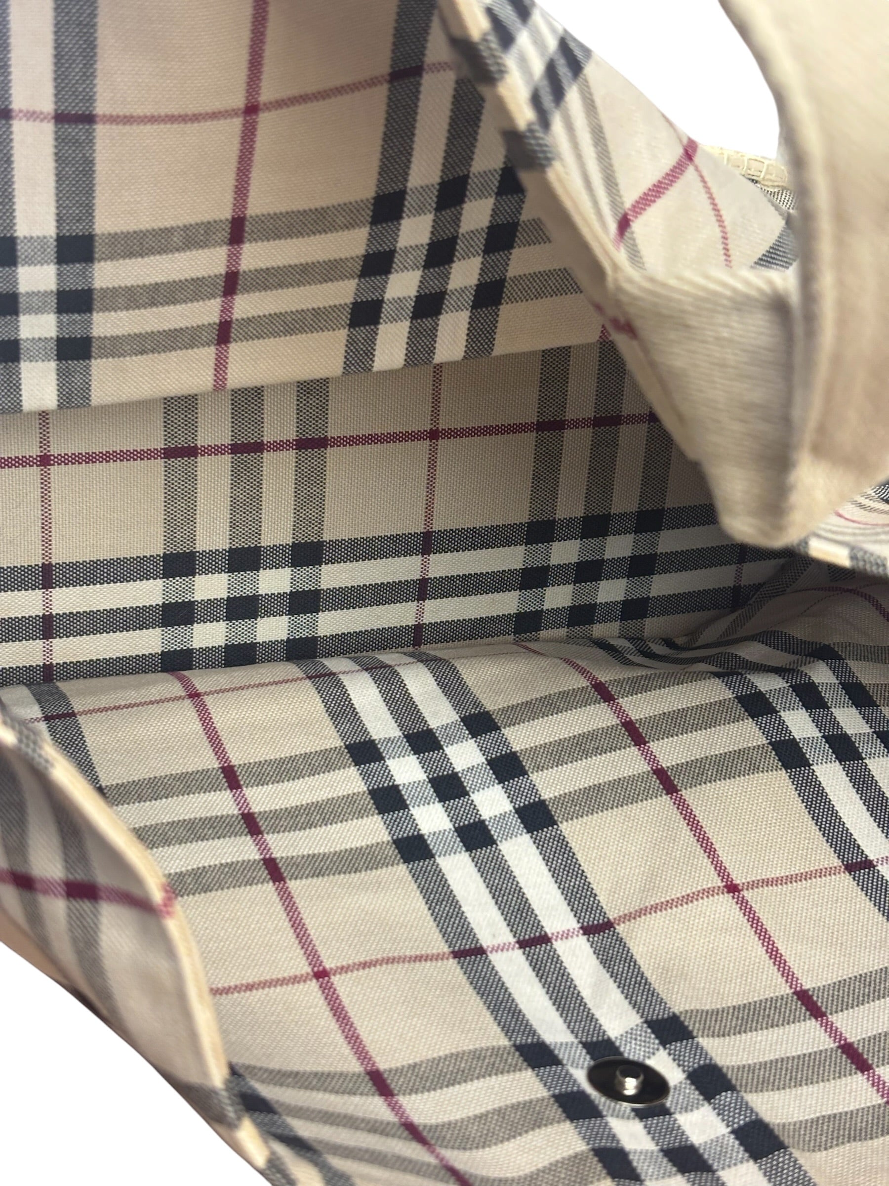 Burberry Vintage Canvas House Check Tote Bag