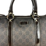 Gucci GG Supreme Coated Boston Bag Dark Brown