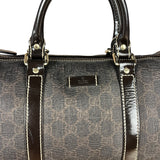 Gucci GG Supreme Coated Boston Bag Dark Brown
