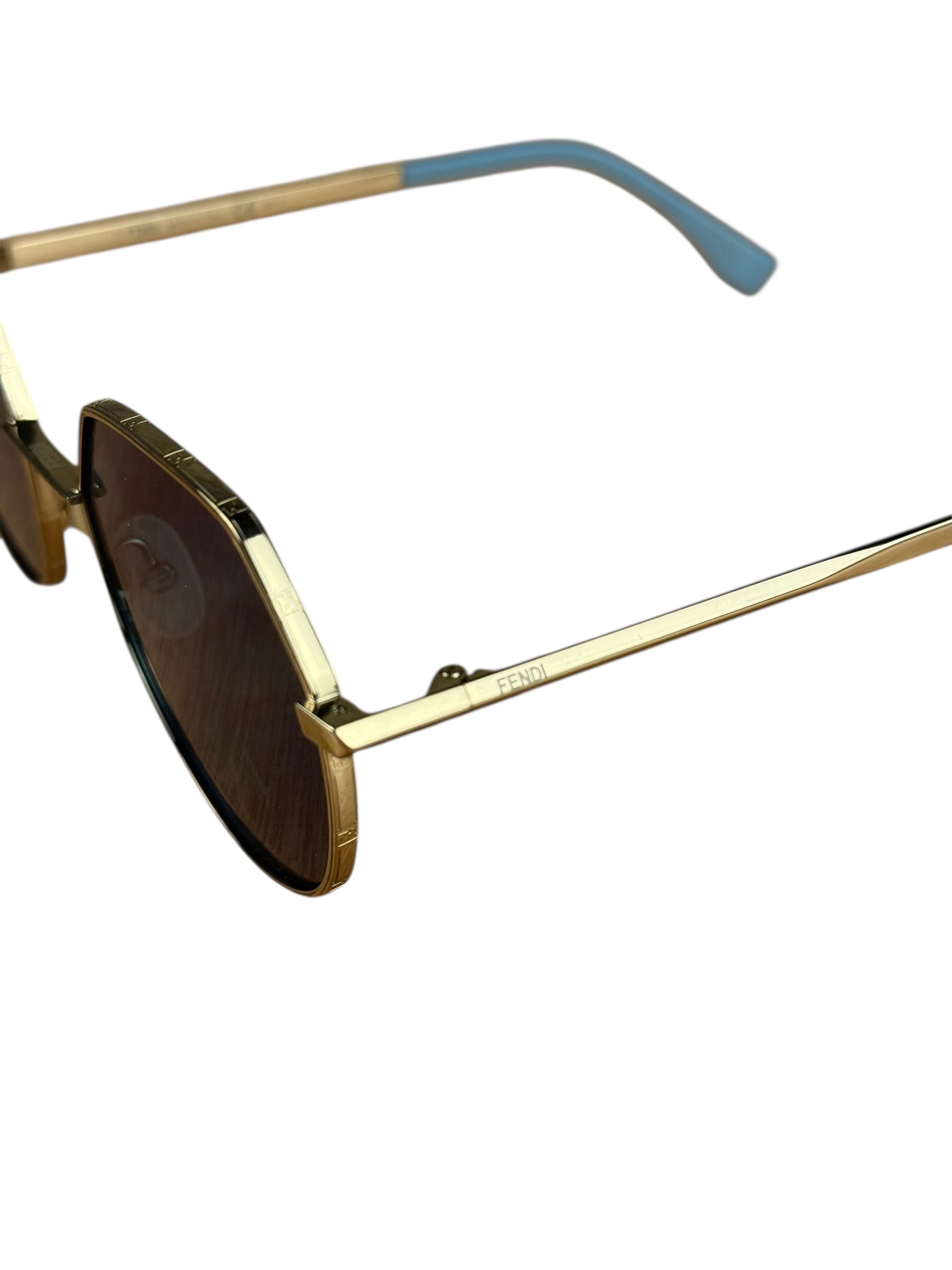 Fendi Blue Gold Frame Sunglasses