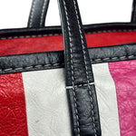 Balenciaga Multi-Color Vertical Stripe Bazar Shopper Two-Way Bag