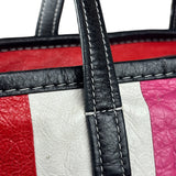 Balenciaga Multi-Color Vertical Stripe Bazar Shopper Two-Way Bag