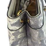 Gucci Cream/Grey Python-Embossed Horsebit Bright Bit Tote