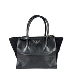 Prada Black Leather/Suede Shoulder Bag