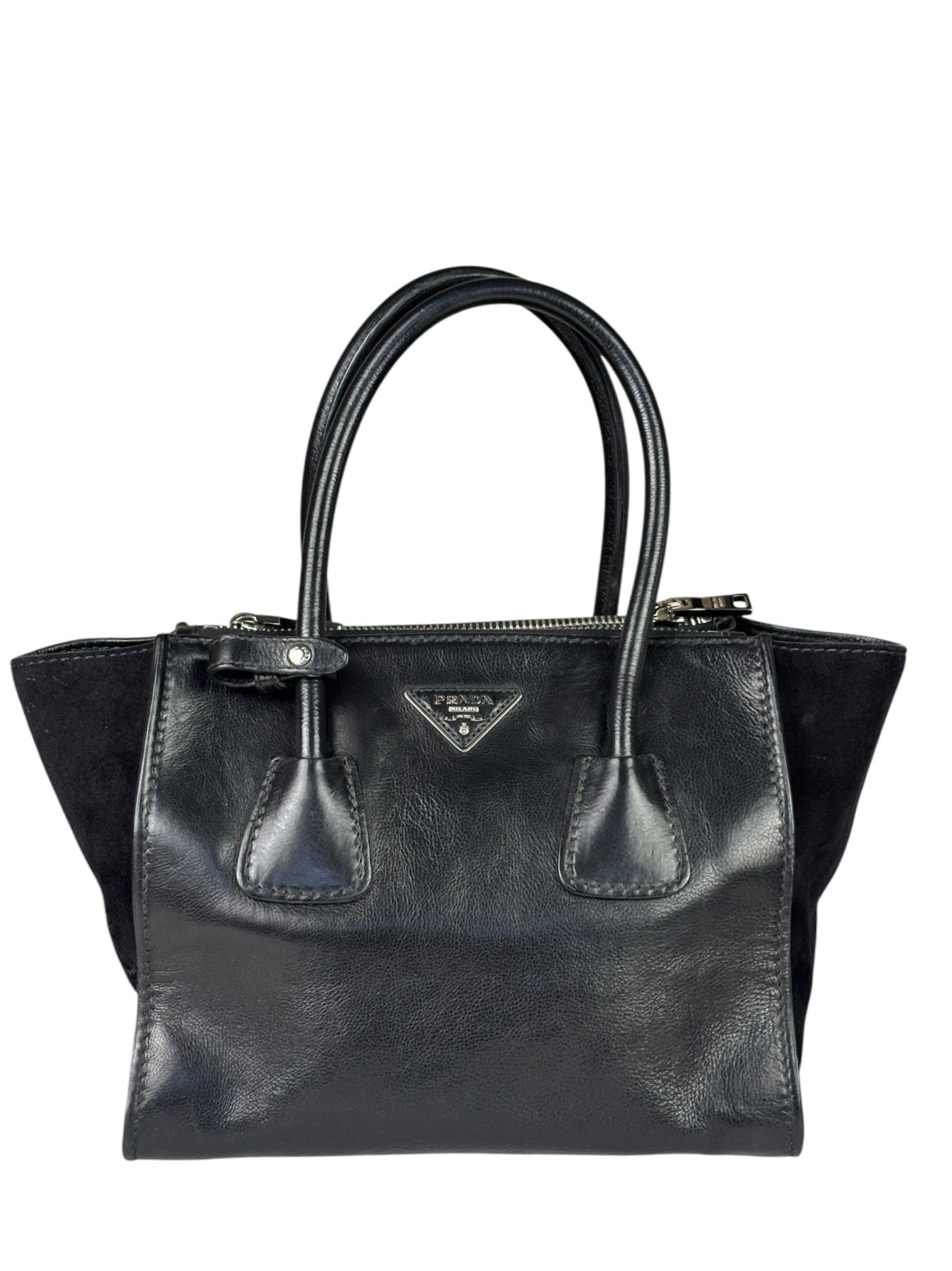 Prada Black Leather/Suede Shoulder Bag