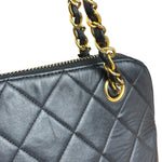 Chanel Vintage Black Leather Shoulder Bag