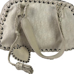 Christian Dior Cream Leather Braided Ethnic Shoulder Bag