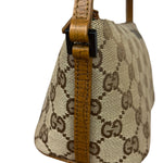 Gucci Brown Leather Trim GG Boat Pochette