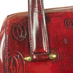 Cartier Red Patent Leather Logo Embossed Handbag
