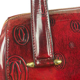 Cartier Red Patent Leather Logo Embossed Handbag