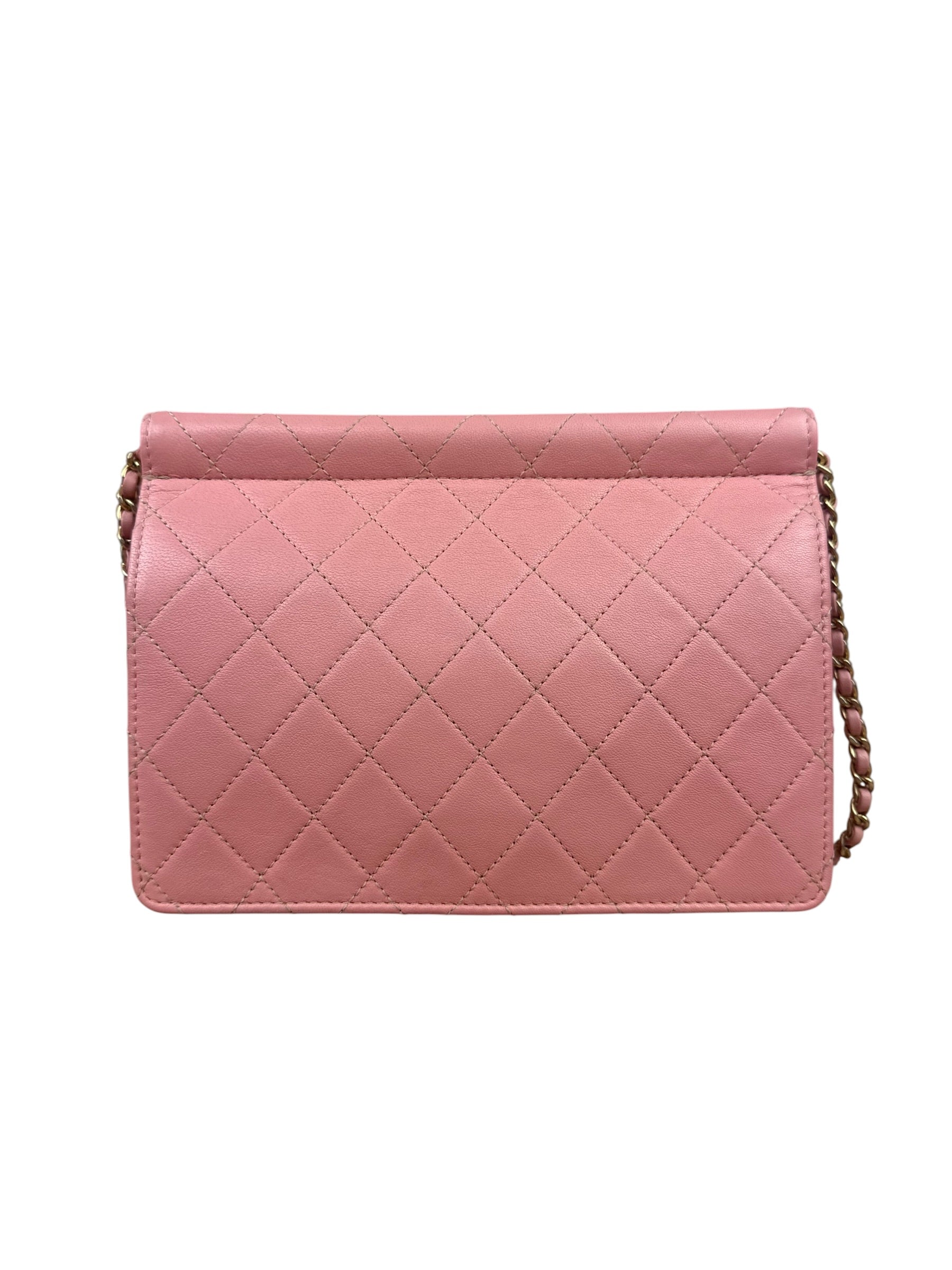 Chanel Pink Quilted Leather Pearl Chain Flap Bag 2019