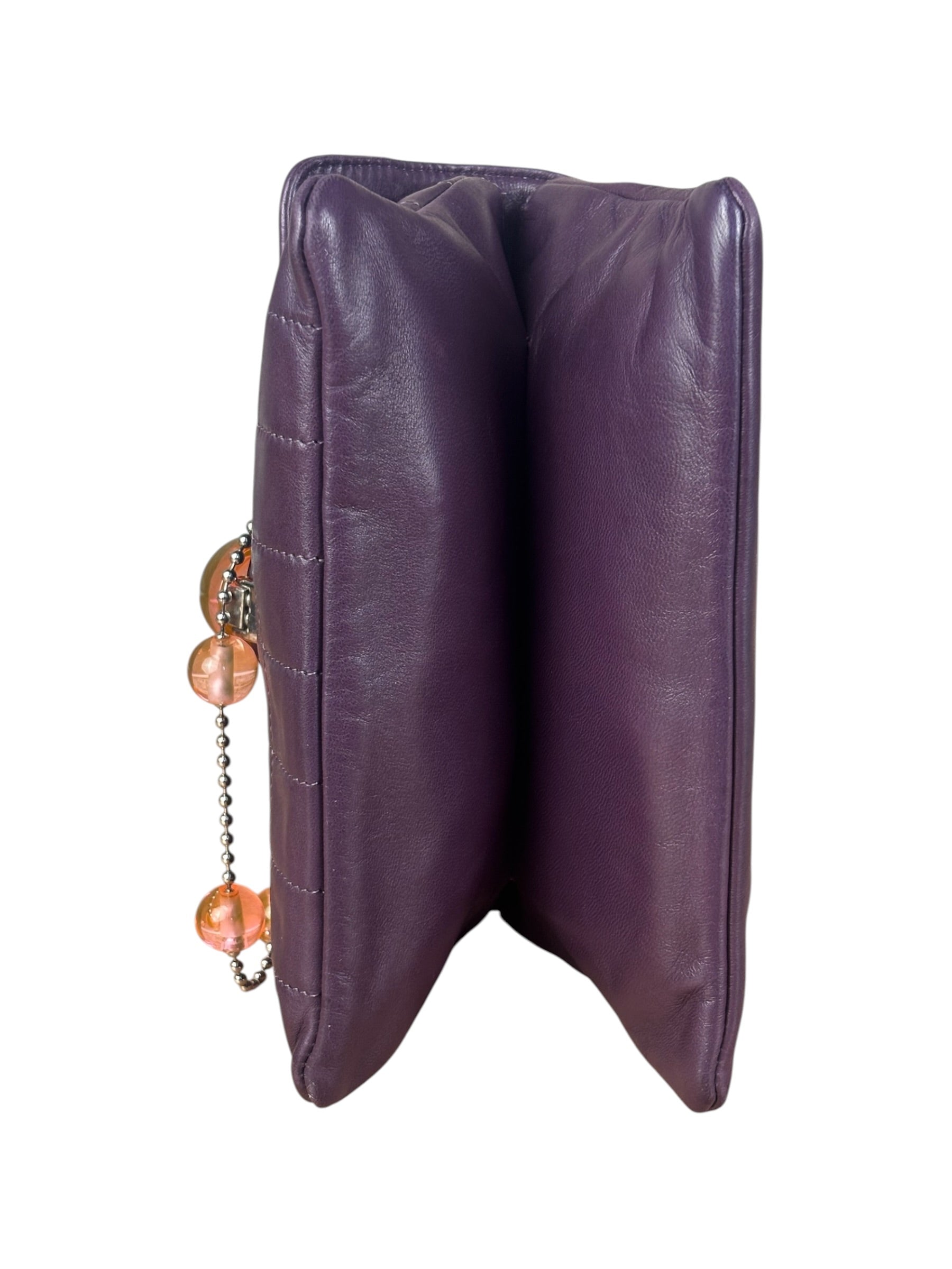 Chanel Purple Lambskin Ball Button Flap 2001
