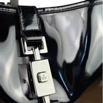 Gucci Vintage TF Black Patent Leather Jackie Hobo Bag