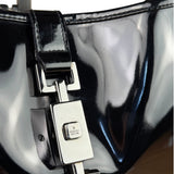 Gucci Vintage TF Black Patent Leather Jackie Hobo Bag