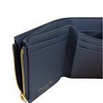 Christian Dior Navy Leather Tri-Fold Compact Wallet