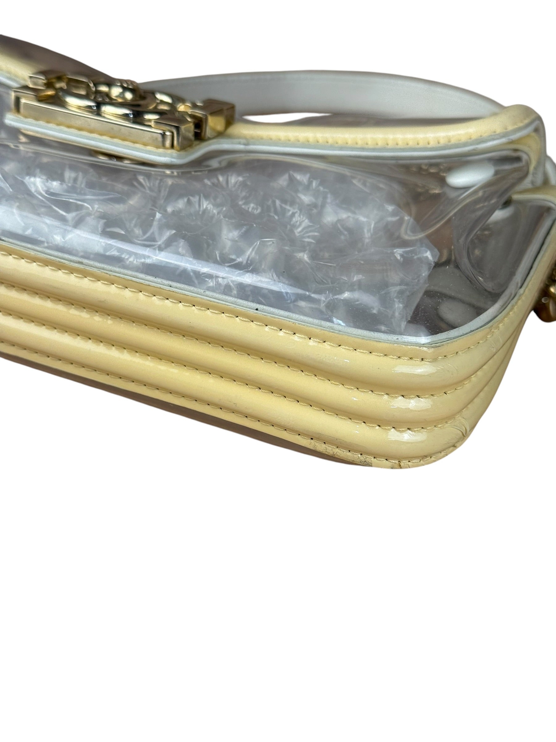 Chanel Yellow Clear PVC Classic Chain Flap Bag 2012