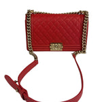 Chanel Red Quilted Caviar Boy Flap Bag 2019