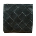 Bottega Veneta Black Intreccio Leather Coin Wallet