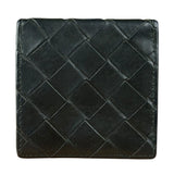 Bottega Veneta Black Intreccio Leather Coin Wallet
