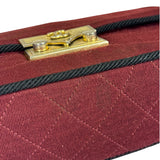 Chanel Vintage Burgundy Cotton Pairs-Seoul Pagoda Flap Bag
