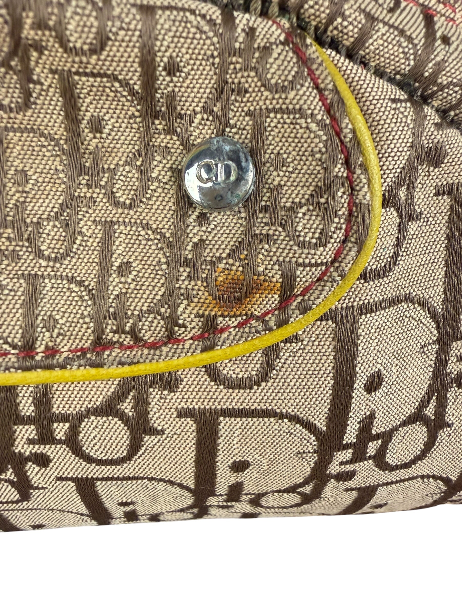 Christian Dior Vintage Trotter Canvas Rasta Crossbody Bag