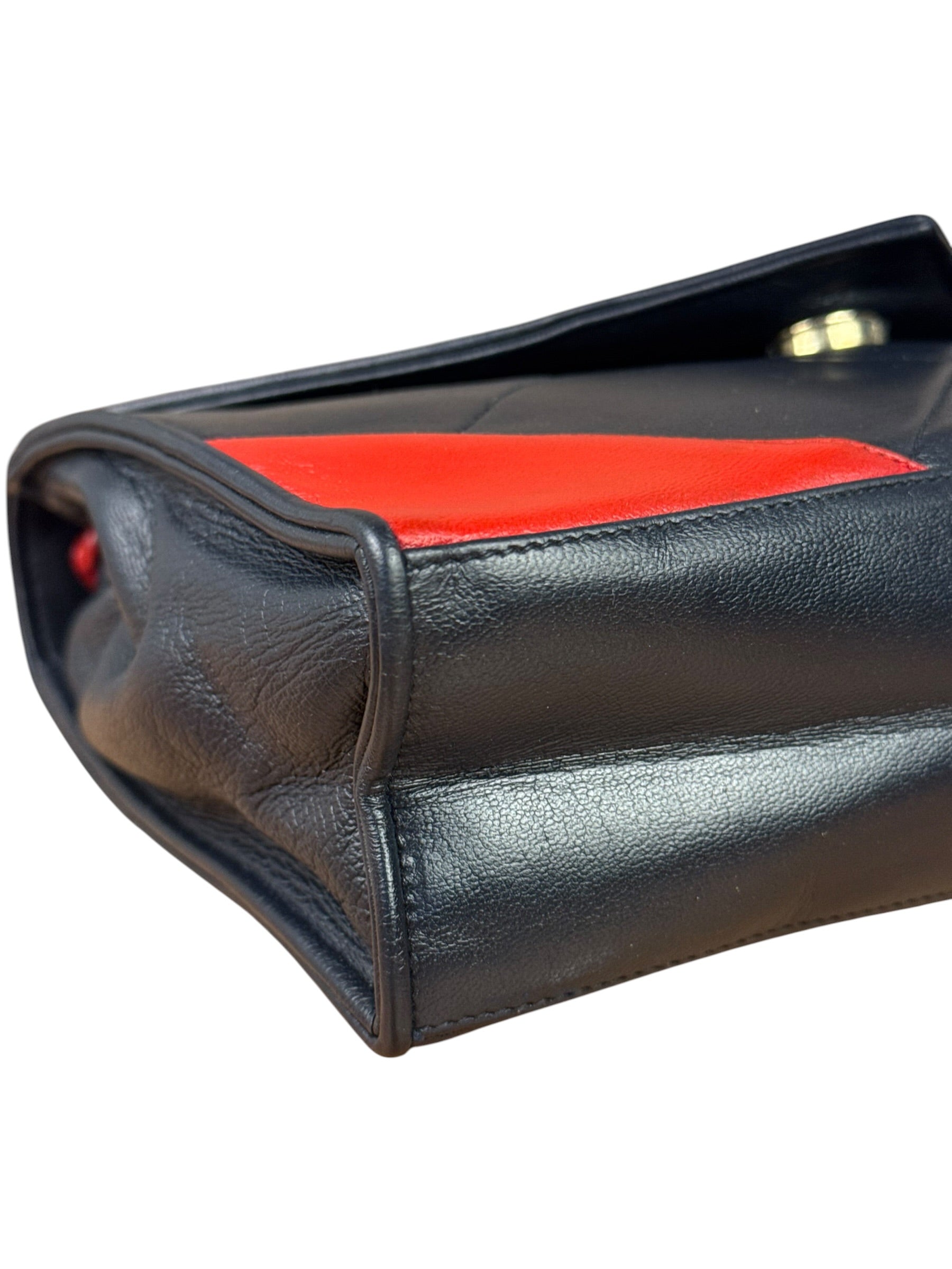 Chanel Vintage Navy/Red Quilted Leather Flap Bag 1989