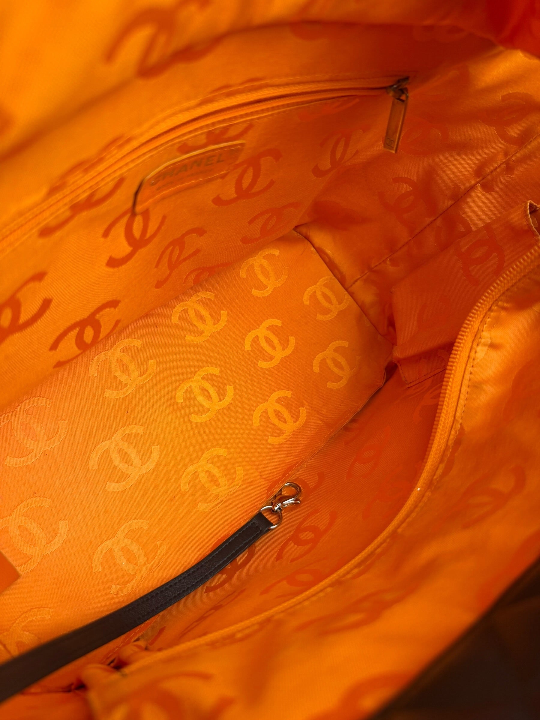 Chanel Brown Quilted Leather Cambon Ligne Shoulder Tote 2004