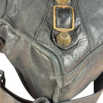 Balenciaga Black Leather Giant Gold City Two-Way Bag 21