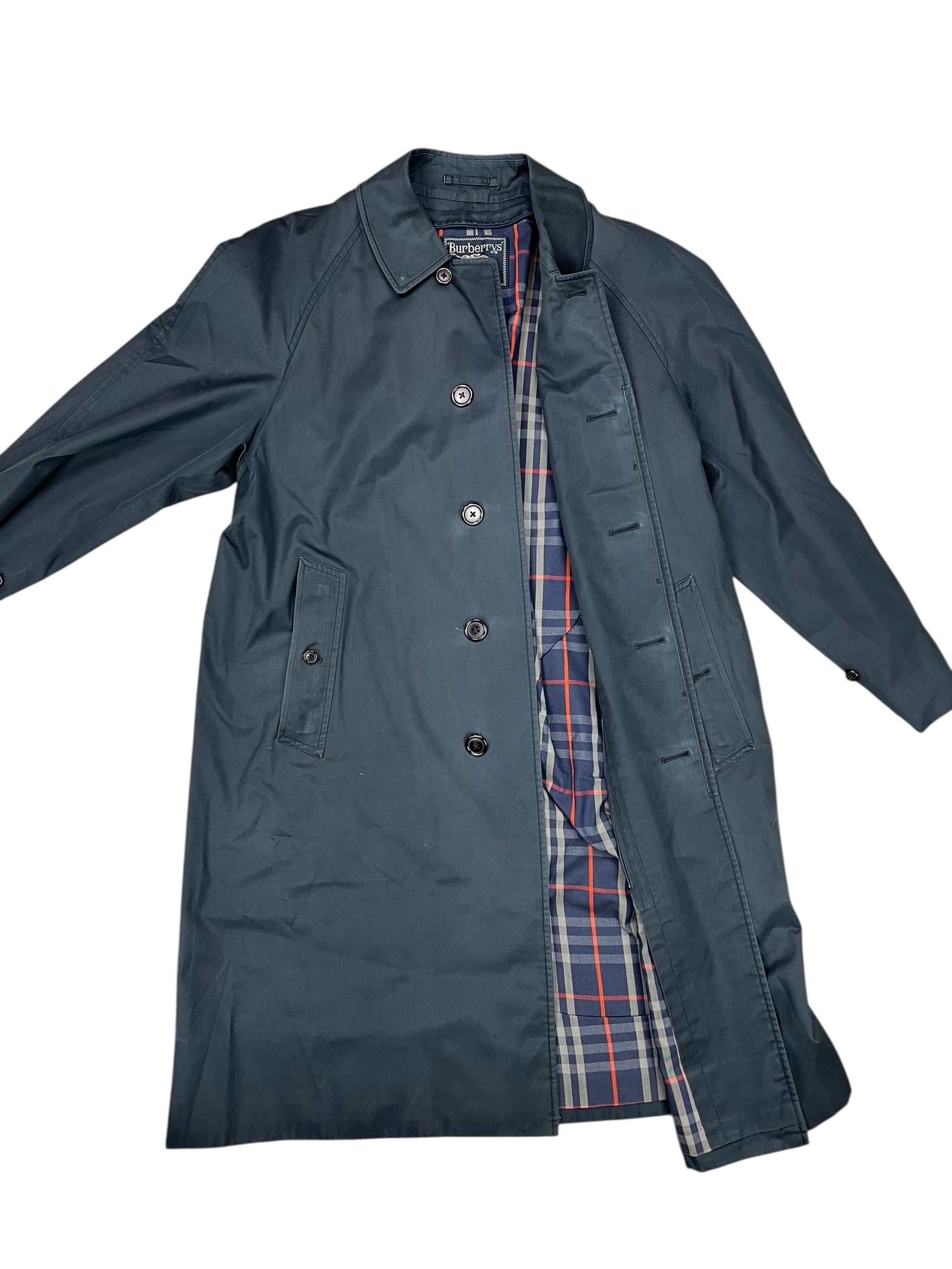 Burberry Vintage Dark Navy Mid-Length Trench Coat