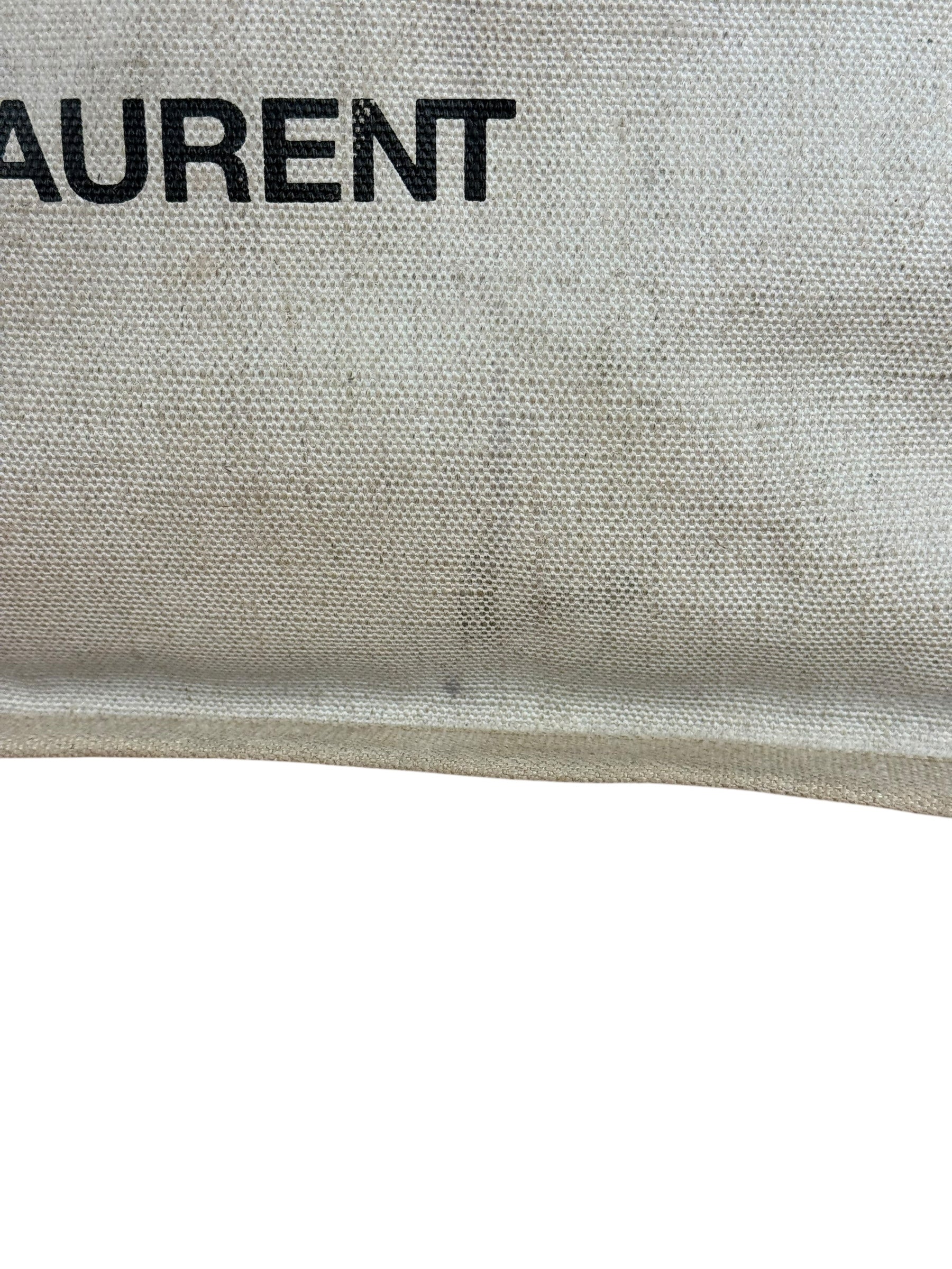 Saint Laurent Beige Canvas Rive Gauche Tote Bag