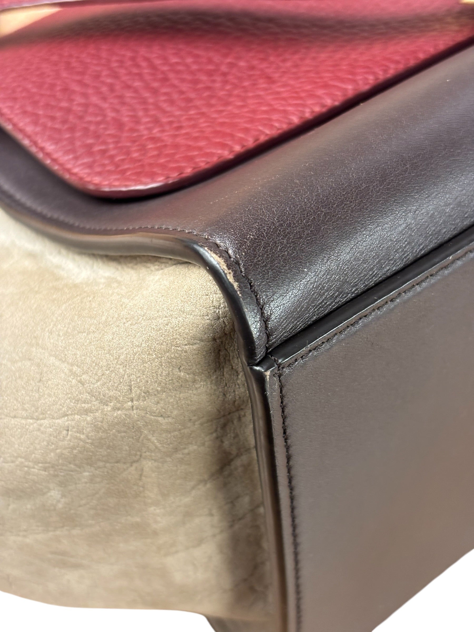 Celine Colorblock Leather/Suede Two-Way Bag