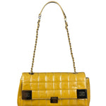 Chanel Yellow Patent Chocolate Bar Quilted CC Shoulder Bag 2002