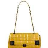 Chanel Yellow Patent Chocolate Bar Quilted CC Shoulder Bag 2002