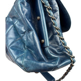 Chanel Blue Quilted Calfskin Large Convertible Boy Two-Way Bag 2012