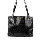 Chanel Black Patent Floral Cutout Tote (Patent Damaged) 2003