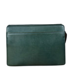 Burberry Dark Green Saffiano Leather Clutch