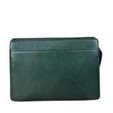 Burberry Dark Green Saffiano Leather Clutch