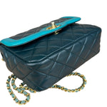 Chanel Quilted Mini Two-Tone Blue Day Flap Bag 2017