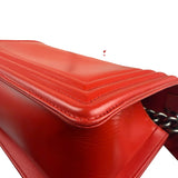 Chanel Red Leather Reverso Boy Flap Bag