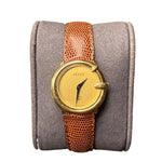 Gucci Champagne Round Dial Brown Strap