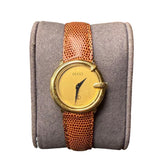 Gucci Champagne Round Dial Brown Strap
