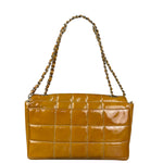 Chanel Gold Patent East West Stitch Flap Bag 2002