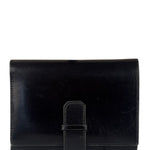 Hermes Vintage Black Box Leather Julia Compact Wallet 1995