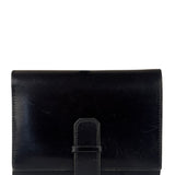 Hermes Vintage Black Box Leather Julia Compact Wallet 1995