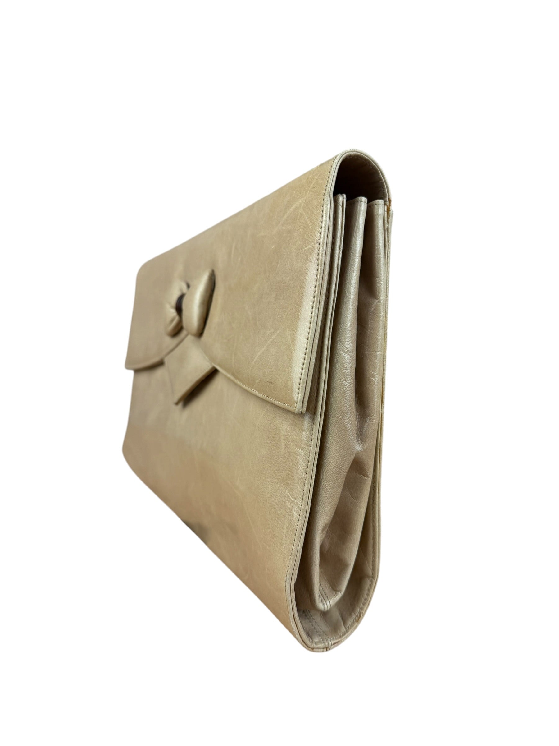 Bally Leather Bow Clutch