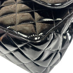 Chanel Black Quilted Patent Leather Double Flap Bag 2011