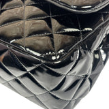 Chanel Black Quilted Patent Leather Double Flap Bag 2011