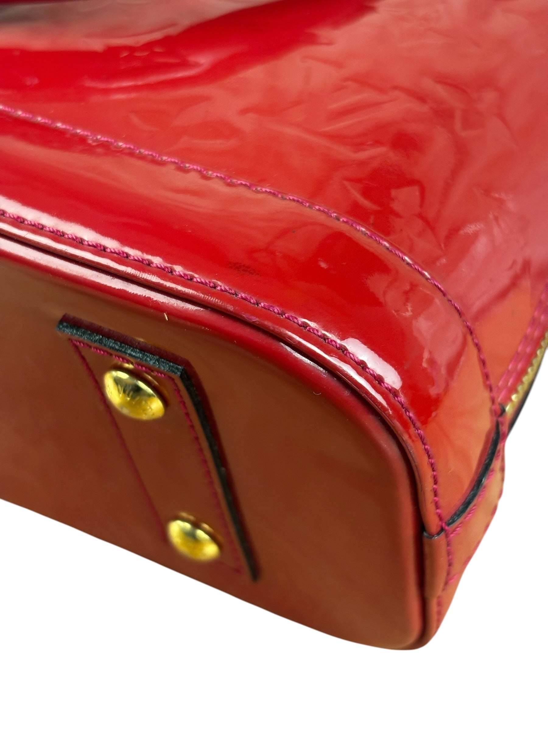 Louis Vuitton Red Monogram Vernis Alma bb